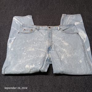 Vintage Levi 550 Jeans Men 40x30‎ Bleach Streaked Splattered Pants Streetwear